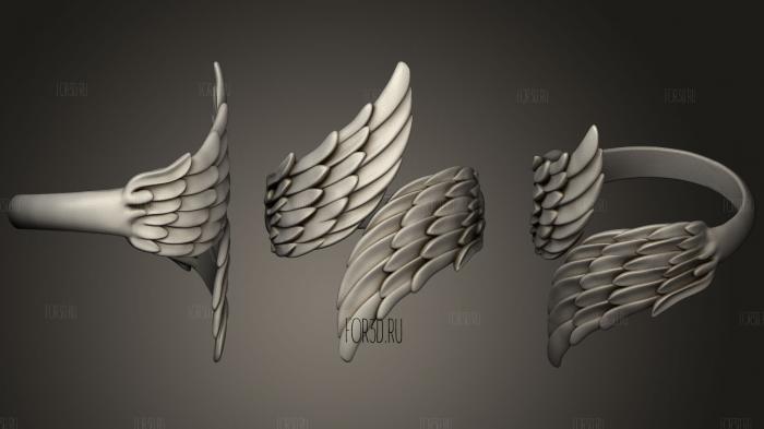 Wings ring stl model for CNC
